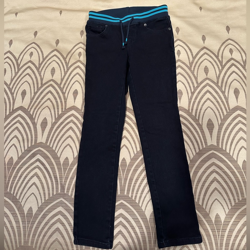 Cat & Jack Girls Jeans - color:dark blue denim- size:10